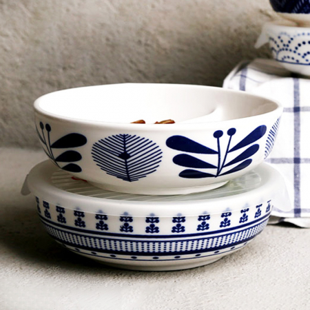 뚜껑 3절 찬기 도자기 나눔접시 반찬그릇 #2