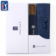 PGA 3단완전자동 빈티지우드+190g 코마사 호텔타올 세트