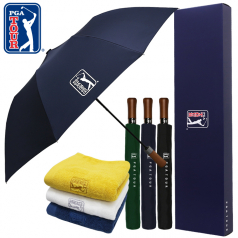 PGA 2단자동 빈티지우드+170g 면사타올 세트