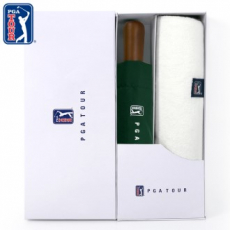 PGA 3단완전자동 빈티지우드+180g 모달 면사타올 세트