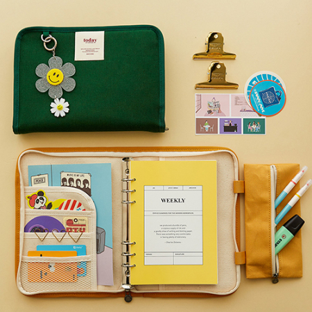 신학기 선물 캔버스 6공 다이어리 120g 속지 포함 로고인쇄 #2