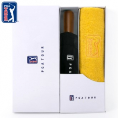 PGA 3단완전자동 빈티지우드+170g 면사타올 세트