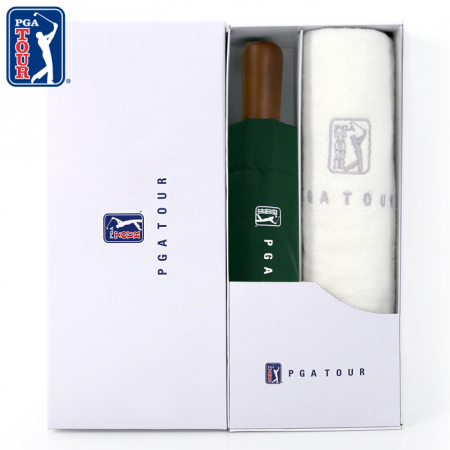 PGA 3단완전자동 빈티지우드+150g 면사타올 세트 #2