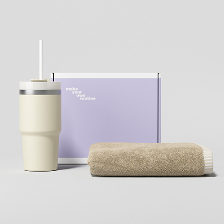 루티네 선물세트 밀크티 텀블러+캐주얼 150g 카드사 타올 수건 1P #2
