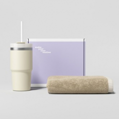루티네 선물세트 밀크티 텀블러+캐주얼 150g 카드사 타올 수건 1P