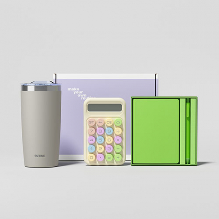 루티네 선물세트 아이언 베이직 텀블러+노트볼펜세트+계산기 #2