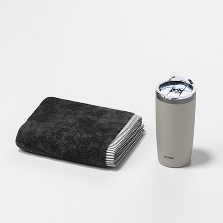 루티네 선물세트 아이언 베이직 텀블러+캐주얼 150g 카드사 타올 수건 1P #4