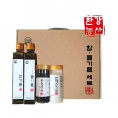 [한강농산] 참기름들기름4종세트(볶음검정깨+안데스소금) 명절선물세트 답례품