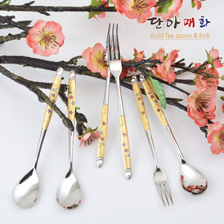 H.jin현진 단아매화 금티스푼포크 6p세트 #3