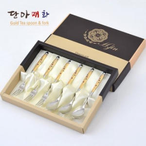H.jin현진 단아매화 금티스푼포크 6p세트