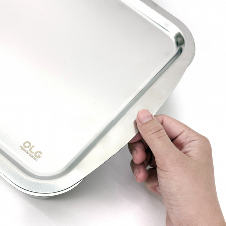 올지 셀렉트 스텐 밧드 대형 트레이 3종세트 SUS 304 바트 사각 레스팅 스테인레스 용기 반찬 통 스탠 무연마제 #5