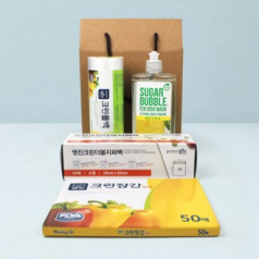 슈가버블 주방세제 + 크린롤백200매 + 크린더블지퍼백 + 크린장갑 + 끈케이스