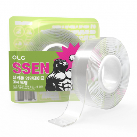 올지 SSEN 쎈 실리콘 테이프 3m 케이스세트 양면 초강력 투명 접착 방수 나노 겔 아크릴 클리어 폼 #3