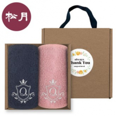 [송월타올] 퀸 엠블럼 180g 40수 핸들패키지 2매 세트