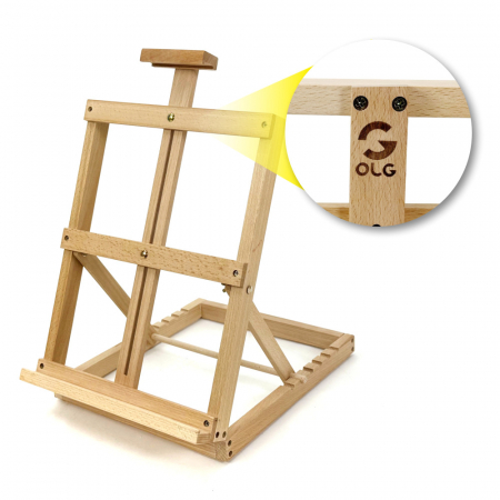 올지 스퀘어 테이블이젤 원목 탁상용 이젤 접이식 책상 좌식 학교 학원 소형 미니 유화 드로잉 스케치 데스크 화판 나무 #7