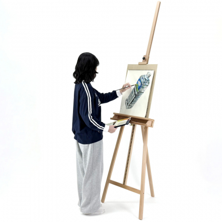 올지 프라임 높이각도이젤 원목 대형 전문가 고급 이젤 나무 튼튼한 전시회 액자 학원 학교 #8