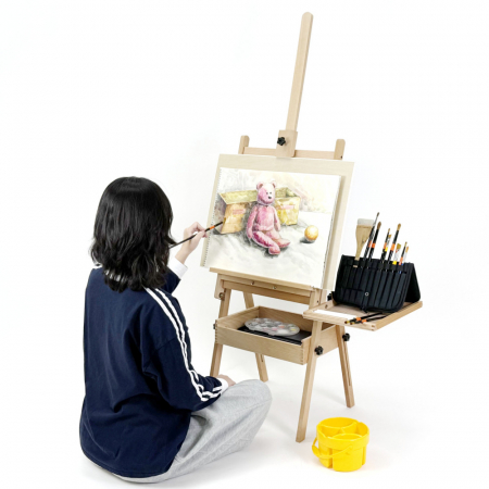 올지 프라임 서랍형이젤 원목 전문가 수납 이젤 높이 각도 조절 고급 학원 학교 나무 미술 대형 #5