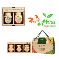 제주이야기 꼬마차 2종 세트 한라봉 오미자 명절 선물세트 손잡이케이스포함