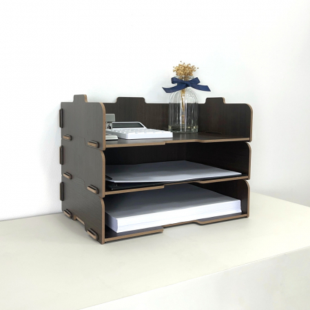 올지 우드 서류보관함 분리형 문서보관함 3단 오픈형 A4 서류 정리대 트레이 #4