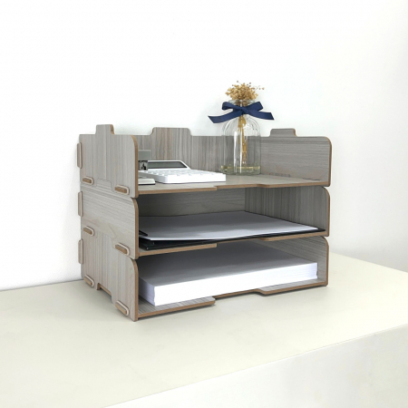 올지 우드 서류보관함 분리형 문서보관함 3단 오픈형 A4 서류 정리대 트레이 #6