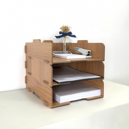 올지 우드 서류보관함 분리형 문서보관함 3단 오픈형 A4 서류 정리대 트레이 #3