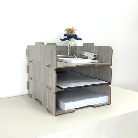 올지 우드 서류보관함 분리형 문서보관함 3단 오픈형 A4 서류 정리대 트레이 #7