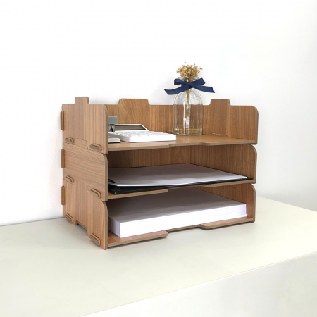 올지 우드 서류보관함 분리형 문서보관함 3단 오픈형 A4 서류 정리대 트레이 #2