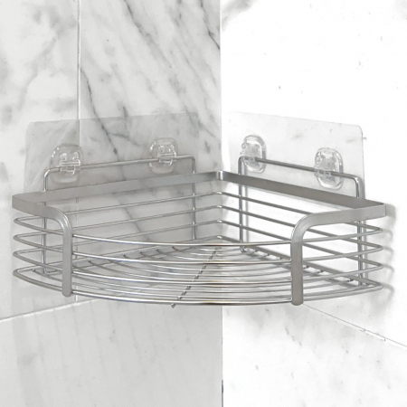 올지 무타공 욕실선반 코너선반 대형 젠다이 화장실 코너 선반 스텐레스 모서리 접착식 #4