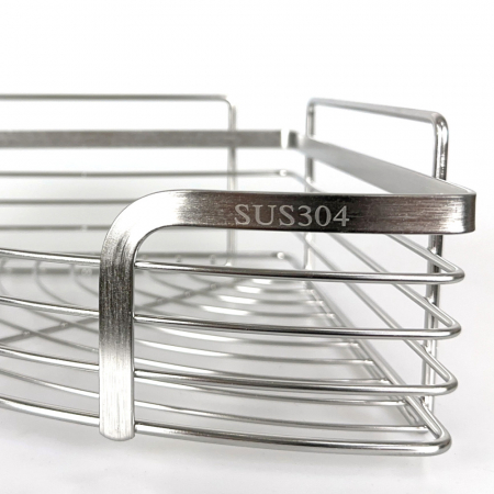 올지 무타공 욕실선반 코너선반 대형 젠다이 화장실 코너 선반 스텐레스 모서리 접착식 #5