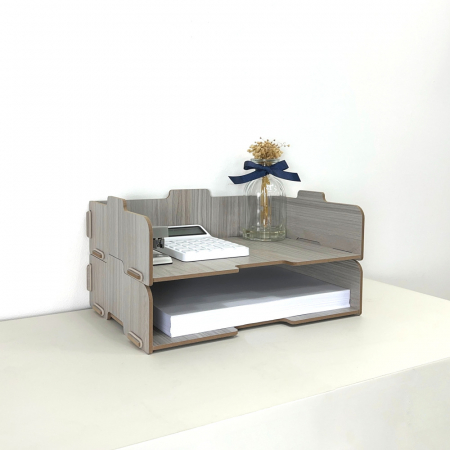 올지 우드 서류보관함 분리형 문서보관함 2단 오픈형 A4 서류 정리대 트레이 #6