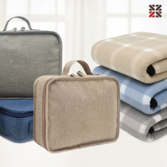 그리드체크핸디백담요