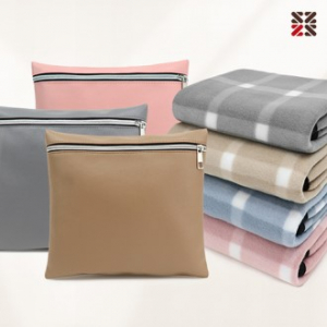 그리드체크미니클러치쿠션담요