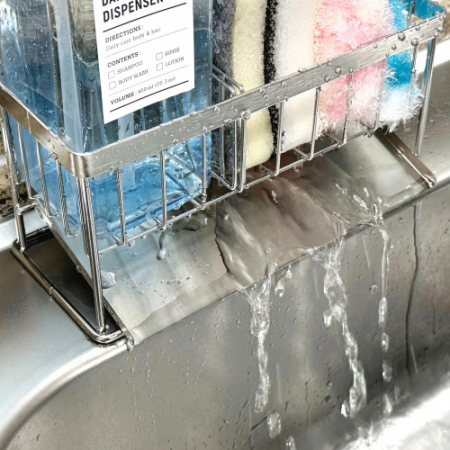 올지 올인원 수세미거치대 주방세제거치대 행주 걸이 304스텐 싱크대 렉 정리대 #4