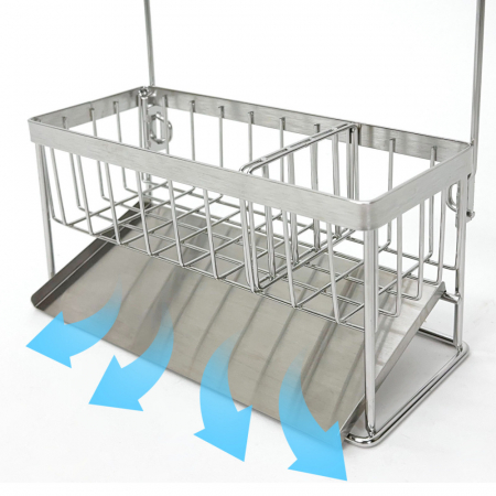 올지 올인원 수세미거치대 주방세제거치대 행주 걸이 304스텐 싱크대 렉 정리대 #5