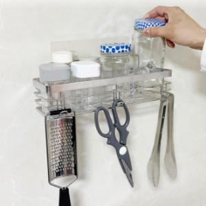 올지 무타공 주방선반 양념통선반 부착형 싱크대 수납 정리대 컵 업소용 스텐