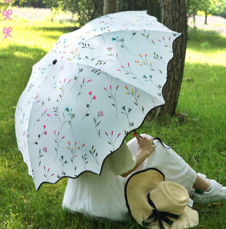 가벼운 양우산 초경량 와이드 우산 꽃무늬 양산 #2