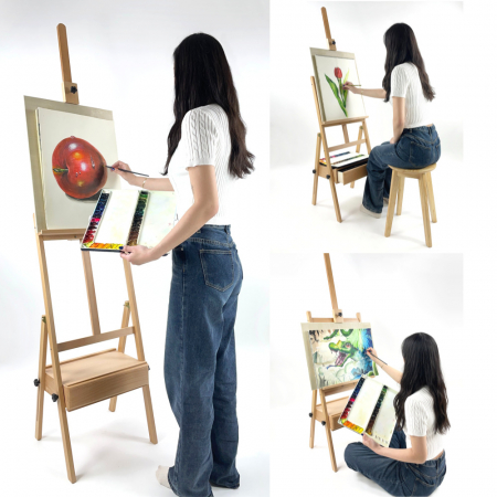 올지 서랍형 나무이젤 대형이젤 전문가용 원목 수납 #6