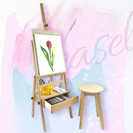 올지 서랍형 나무이젤 대형이젤 전문가용 원목 수납 #3