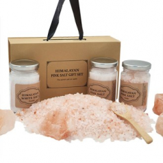 웰세스 S3 히말라야핑크솔트 세트 명절 선물 세트 핑크알갱이250G 핑크파우더250G 화이트파우더250G 대나무 스푼