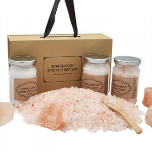 웰세스 S3 히말라야핑크솔트 세트 명절 선물 세트 핑크알갱이250G 핑크파우더250G 화이트파우더250G 대나무 스푼