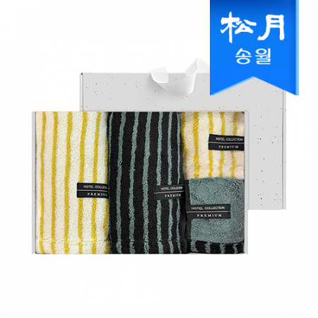 송월타월 호텔컬렉션 스트라이프 솔리드 기프트세트(세면2+핸드2) #2