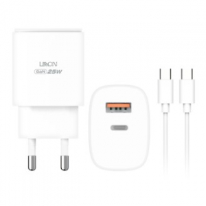 LAAON 25W 2포트 PD GaN 충전기 케이블 포함 ITB-GaND25C