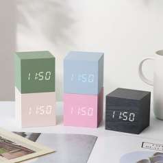 웰세스 W1293 큐브탁상시계 인테리어 시계 졸업 선물 알람 시계