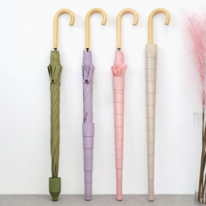 크로반 프리미엄 파스텔 자바라 우드그립 장우산 KR23