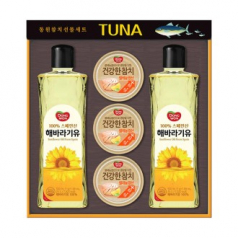 명절선물세트 동원 종합 건간한 1호 / 건강한참치 100g 3개 해바라기유 500ㅢ 2개 /손잡이 케이스 / 박스단위 배송비 무료
