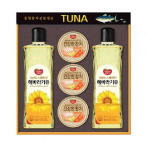 명절선물세트 동원 종합 건간한 1호 / 건강한참치 100g 3개 해바라기유 500ㅢ 2개 /손잡이 케이스 / 박스단위 배송비 무료