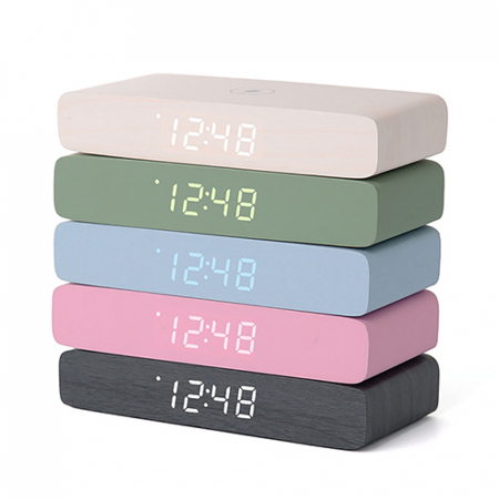 웰세스 W101 슬림무선충전시계 우드 시계 디지털 시계 핸드폰 충전 고속 충전 시계 #3