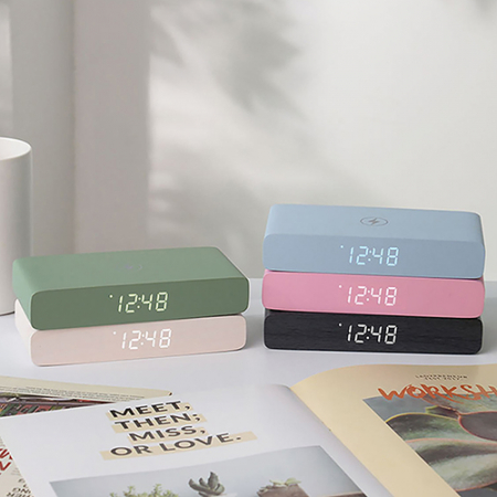 웰세스 W101 슬림무선충전시계 동시 충전 인테리어 디자인 예쁜 시계 컬러 시계 #2