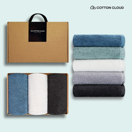 코튼클라우드 호텔수건 40수 220g 3P+고급선물포장(손잡이박스) #2