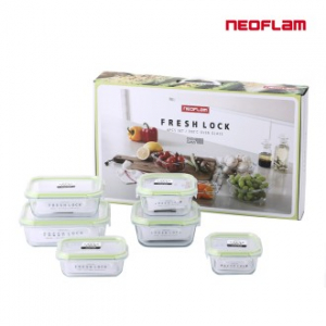 [네오플램] 프레시락 봉규산 내열유리  밀폐용기 6종 세트